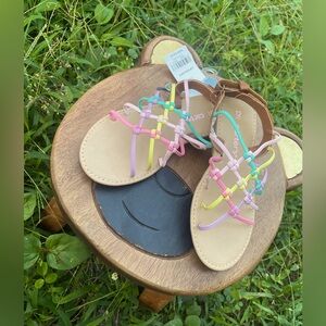 NWT Girl’s carter’s Edina style strappy rainbow/multi color sandals size 12 kids